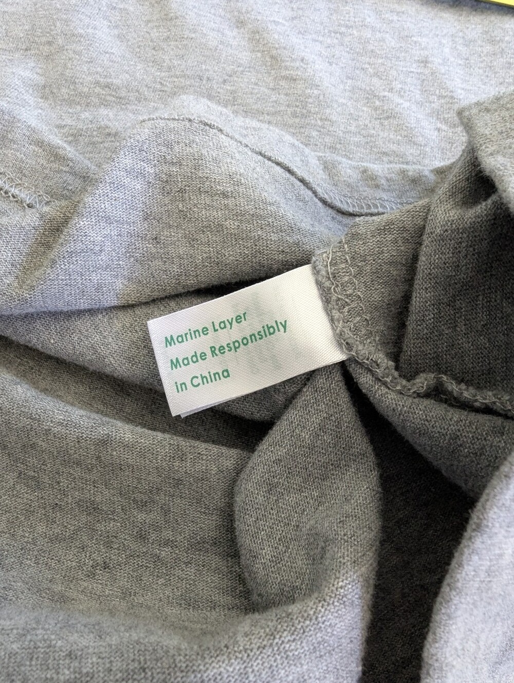 Marine Layer Luxe Jersey Relaxed Tee in Heather Grey Heavyweight Short Sleeve - Picture 10 of 12